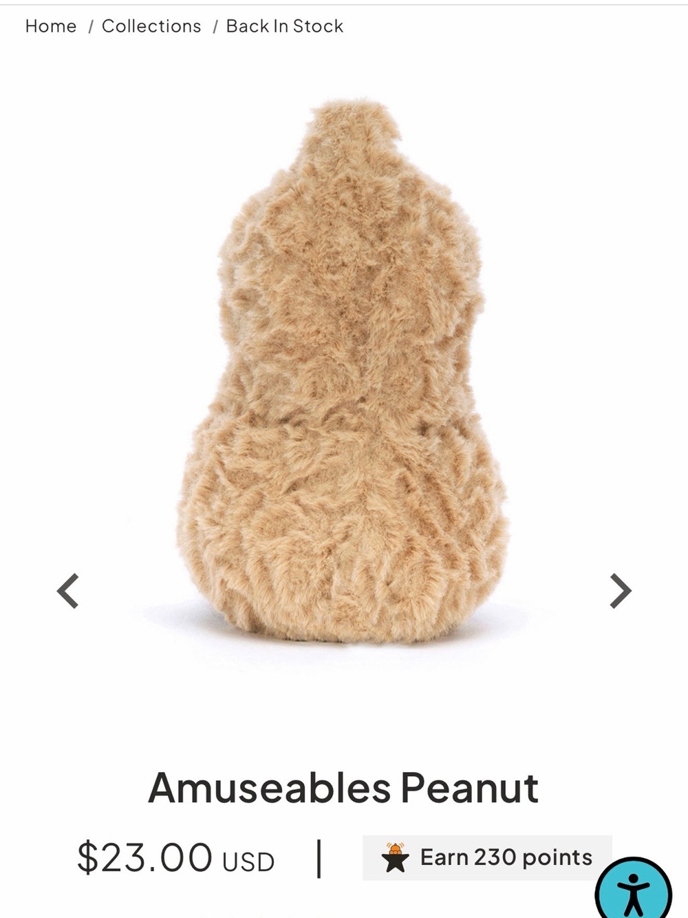Jellycat Amuseables Peanut Plush - Light Brown - Picture 4 of 6